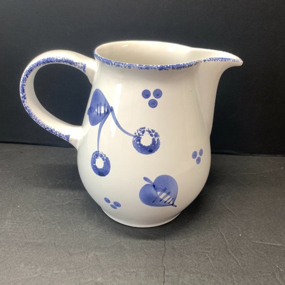 Pier 1 Blue And White Ceramic Pitcher - Picture 2 of 8